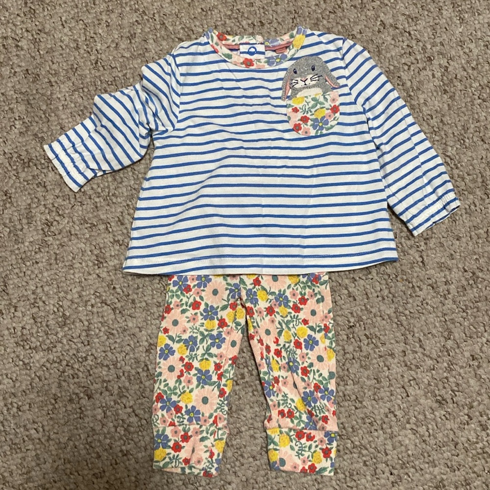 Baby Boden Blue Striped and Floral Kids Matching Set